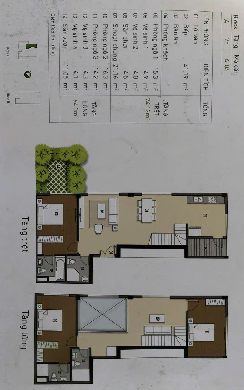 Duplex Lux Garden apartment for sale, District 7 with 2 floors, 3-bedroom design garden – 138.12m2 8