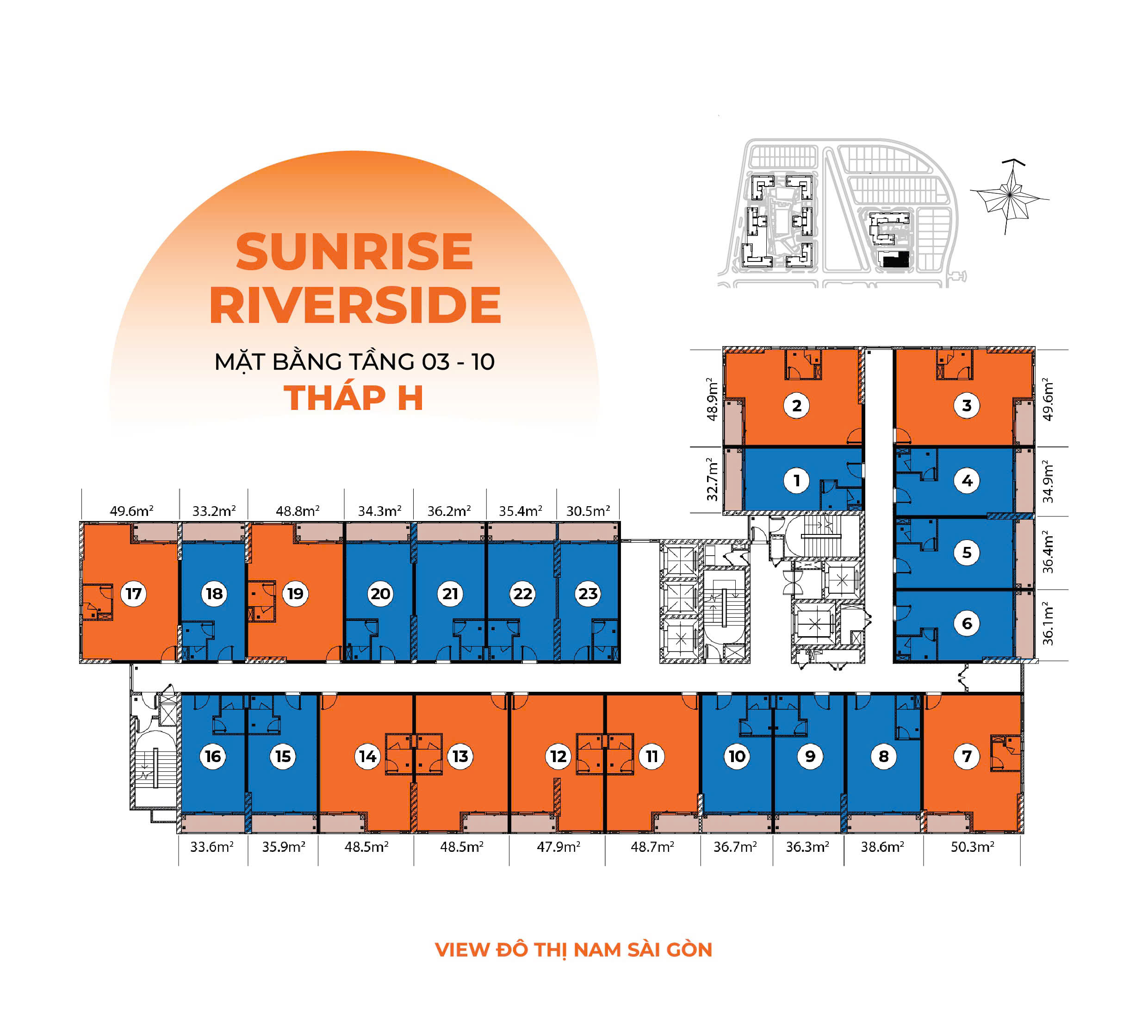 Officetel Sunrise Riverside Nguyen Huu Tho apartment for sale, Nha Be 8th floor, East – 36m2 1