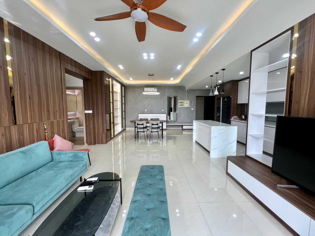 Riverpark Premier Phu My Hung luxury apartment for rent has 3 bedrooms, river view, beautiful interior 14