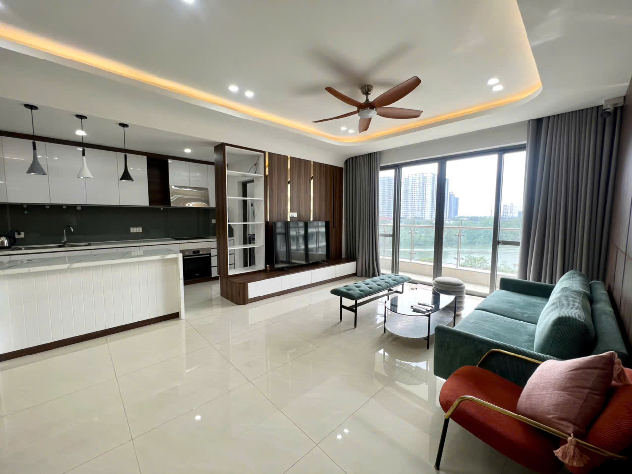 Riverpark Premier Phu My Hung luxury apartment for rent has 3 bedrooms, river view, beautiful interior 8