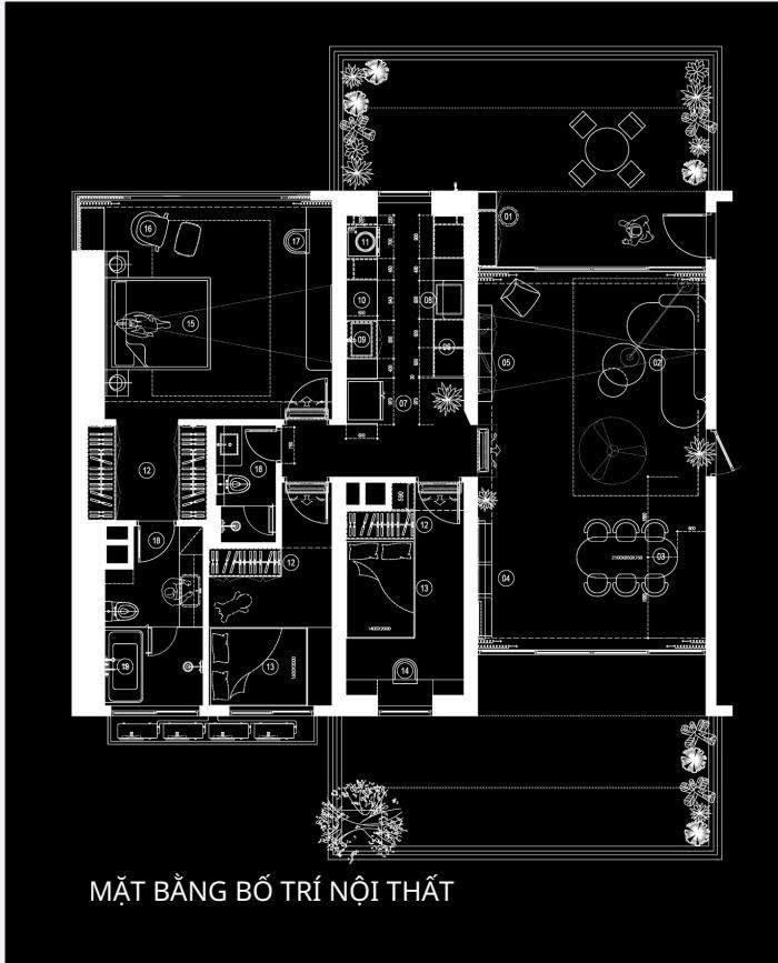 Panorama garden apartment for rent in Phu My Hung designed 3 bedrooms with new interior on the 3rd floor – 197m2 3