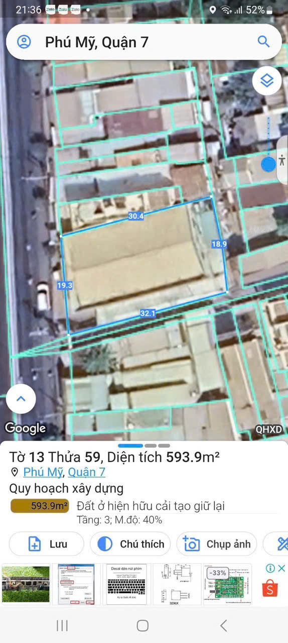 Land for sale in front of 1627 Huynh Tan Phat, Phu My Ward, District 7 super rare 17m, West – 524m2 4