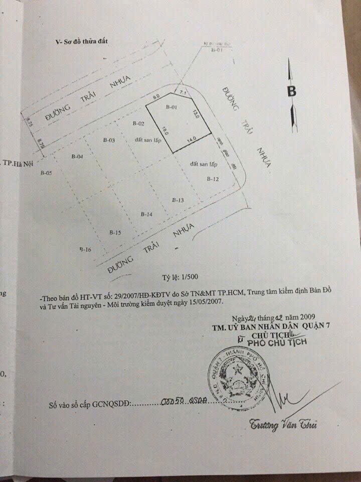 Land for sale B-01 in Nam Thong 1 area Phu My Hung, District 7 at the corner of Tan Phu main street and 22 – 239.5m2 street 4