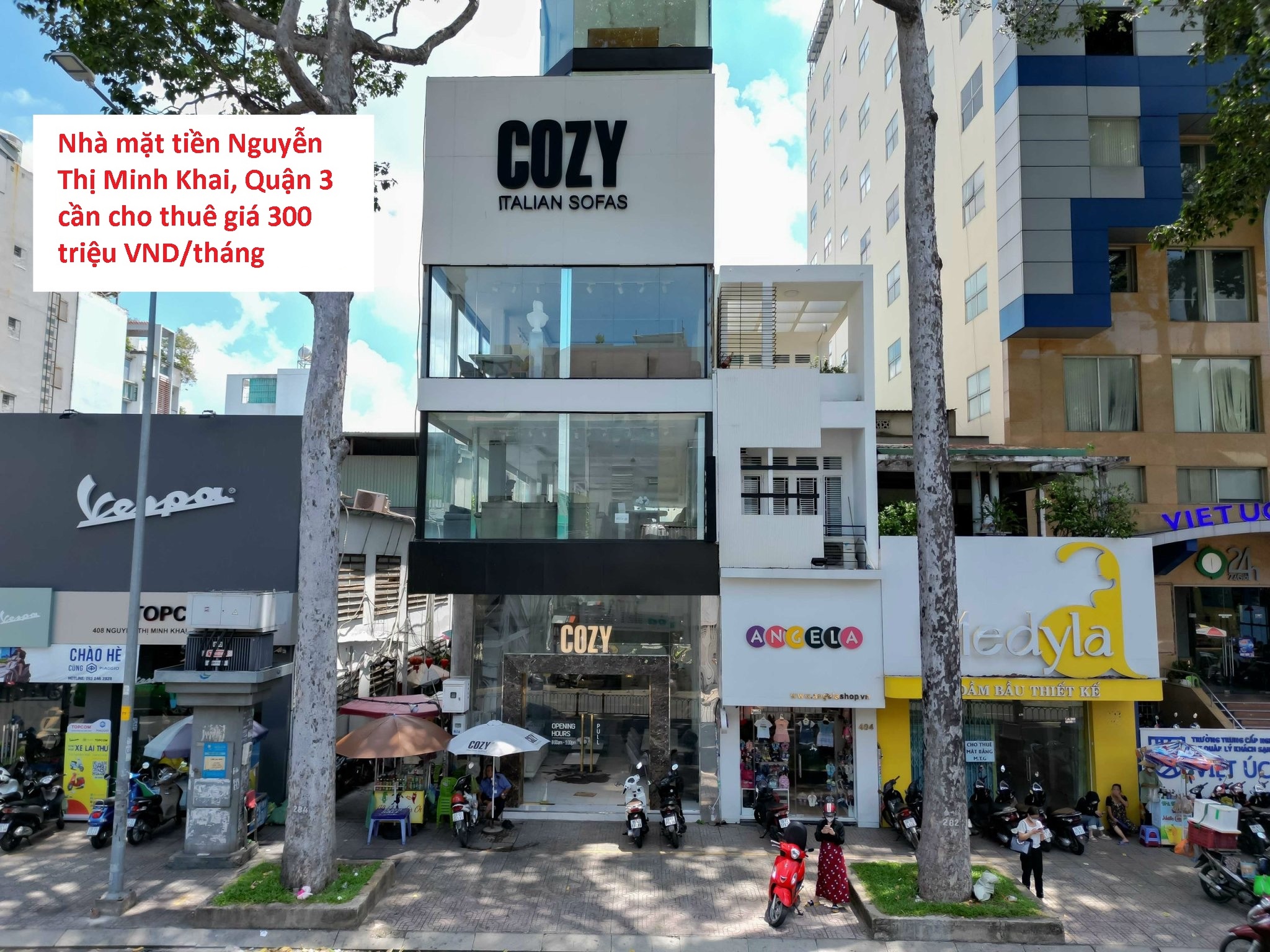House for rent in front of Nguyen Thi Minh Khai, District 3, corner apartment with 2 sides