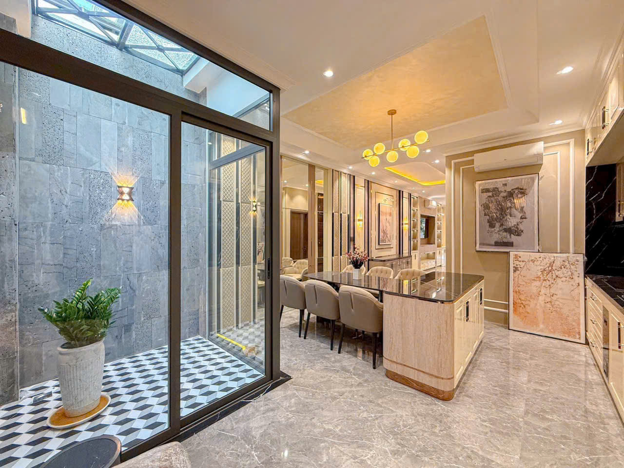 Townhouse for sale L48 D7 Street, Tan My Residential Area, District 7, beautiful new house built 4 floors with elevator – 90m2 3