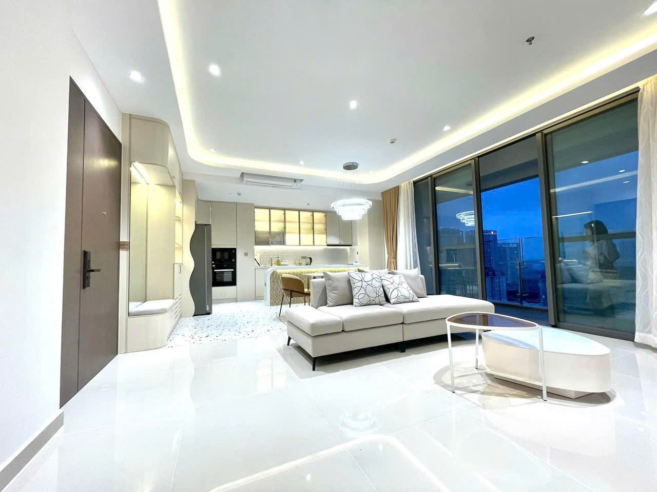 Ascentia penthouse for rent in Phu My Hung, District 7 has 4 bedrooms on the high floor with a beautiful view of new furniture